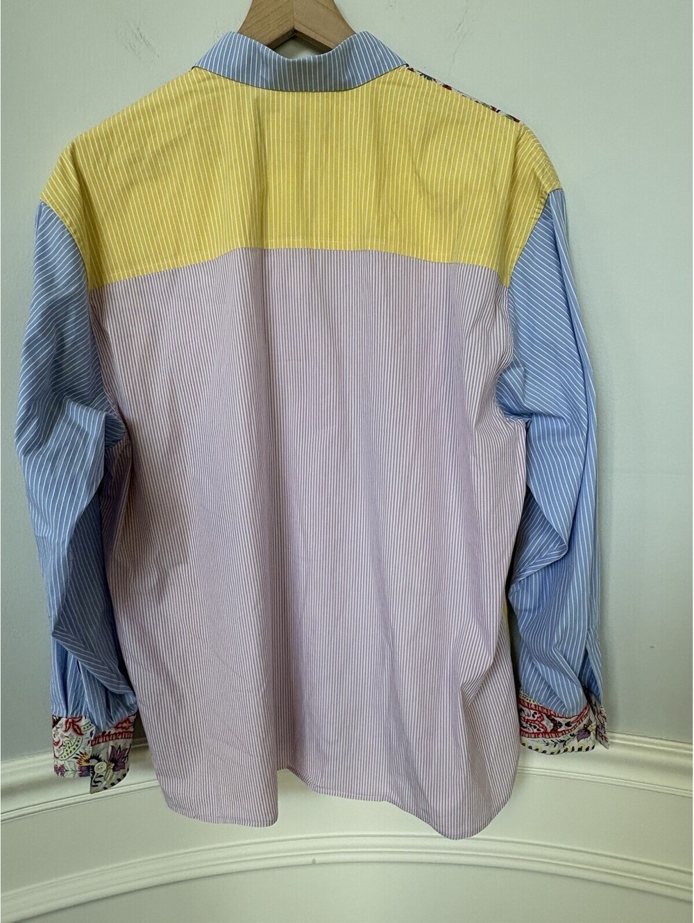 ETRO Milano Women's Patchwork Paisley & Stripe Button-Up Shirt IT 44 US 8 M - Picture 6 of 9